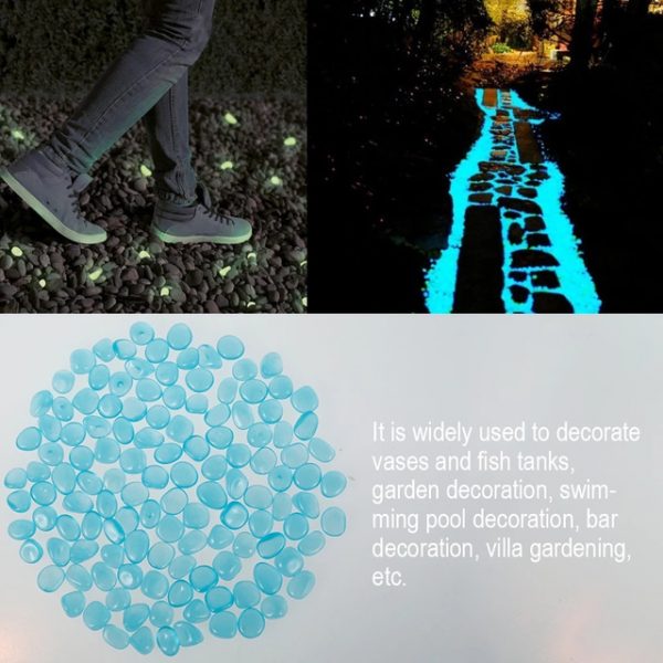 100Pcs Garden Decor Luminous Stones Glow In Dark Decorative Pebbles Pebble Rocks Outdoor Fish Tank Aquarium Decorations 2025 - US $8.99