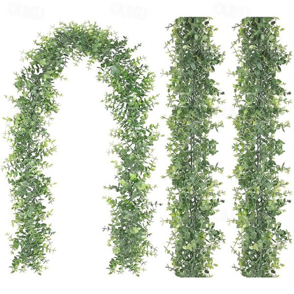 1PC artificial green plant artificial eucalyptus wreath vine 1.8m ins eucalyptus wall hanging simulation plant vine Wedding Decoration 2024 - US $9.99