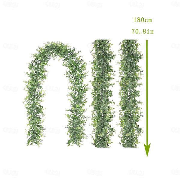 1PC artificial green plant artificial eucalyptus wreath vine 1.8m ins eucalyptus wall hanging simulation plant vine Wedding Decoration 2024 - US $9.99