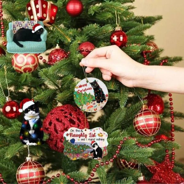 1pc Black Cat Hanging Decor, Christmas Ornament, Christmas Party Decoration, Christmas Tree Hanging Ornaments 2025 - US $4.99