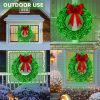 20inch Christmas Wreath with Light Iron Luminous Bow Garland LED Light-up Warm White Light Scene Decoration 30/40/50cm AA Battery Powered 2025 - US $2