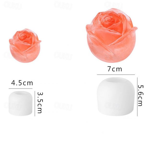 3D Rose Ice Cube Mold - Easy Release, Food Grade Silicone 2025 - US $5.99
