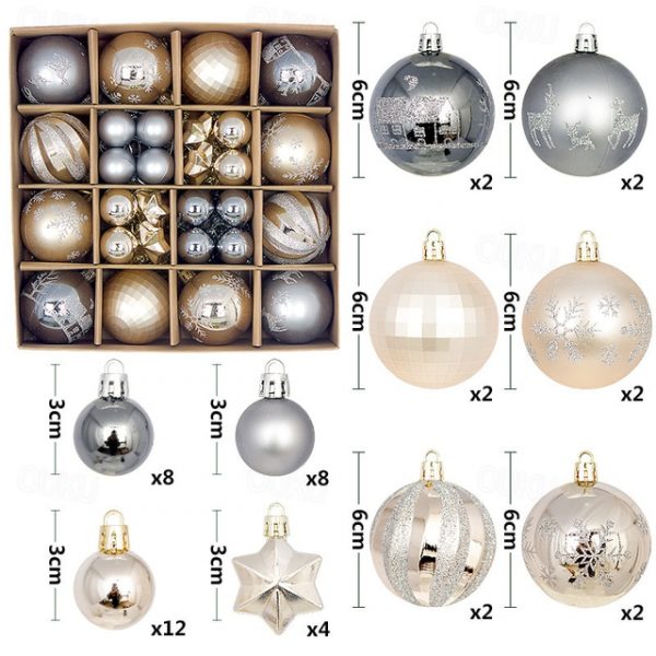 44Pcs Christmas Baubles Ornaments for Xmas Christmas Tree - Christmas Tree Decorations Hanging Ball for Holiday Wedding Party Decoration 2025 - US $12