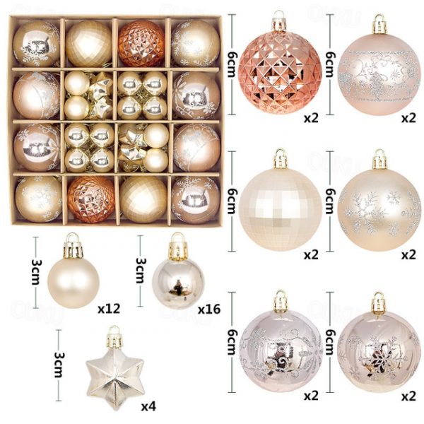 44Pcs Christmas Baubles Ornaments for Xmas Christmas Tree - Christmas Tree Decorations Hanging Ball for Holiday Wedding Party Decoration 2025 - US $12