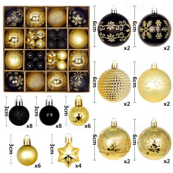 44Pcs Christmas Baubles Ornaments for Xmas Christmas Tree - Christmas Tree Decorations Hanging Ball for Holiday Wedding Party Decoration 2025 - US $12