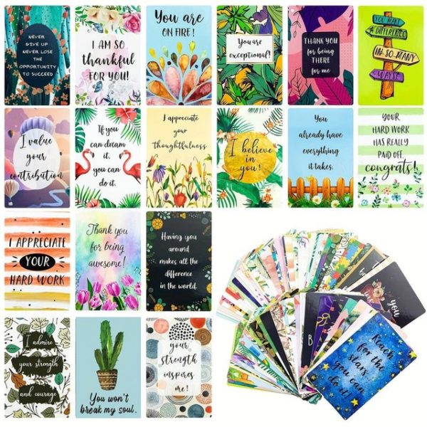 72pcs Cute Unique Positive Cards, Inspirational And Motivational Cards, Back To School Gifts, Party Favors, Birthday Decor, Party Gift Decor, Party Su