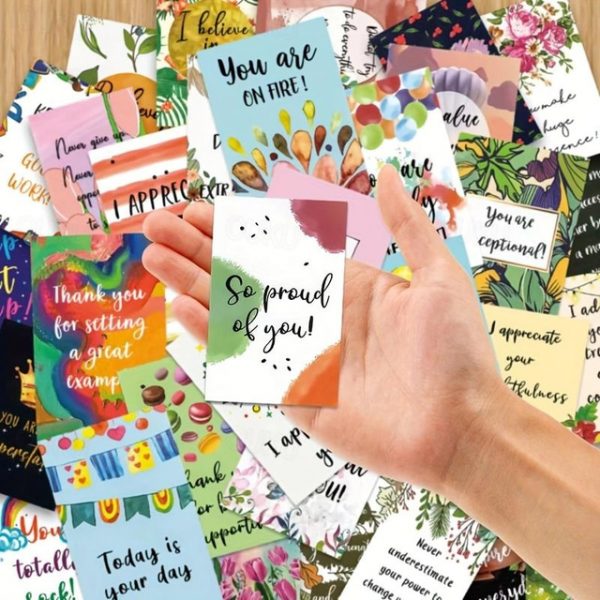 72pcs Cute Unique Positive Cards, Inspirational And Motivational Cards, Back To School Gifts, Party Favors, Birthday Decor, Party Gift Decor, Party Su