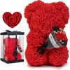 Artificial Rose Bear Flower Arrangement Mother's Day Gift- Foam Roses with Container for Mother's Day, Anniversary, Wedding, Birthday 2025 - US $23.99
