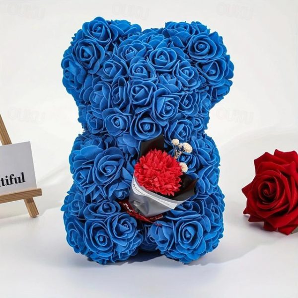 Artificial Rose Bear Flower Arrangement Mother's Day Gift- Foam Roses with Container for Mother's Day, Anniversary, Wedding, Birthday 2025 - US $23.99