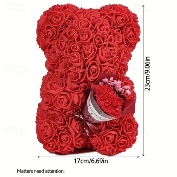 Artificial Rose Bear Flower Arrangement Mother's Day Gift- Foam Roses with Container for Mother's Day, Anniversary, Wedding, Birthday 2025 - US $23.99