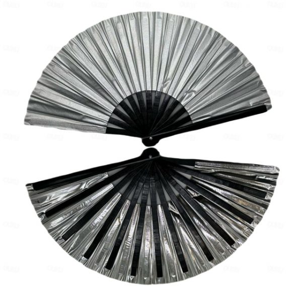 Boots on The Ground Fan Large Holographic Folding Hand Fan Line Dance Popping Fan, Clap Fans for Line Dancing Foldable Craft Holding Laser Colors Hand