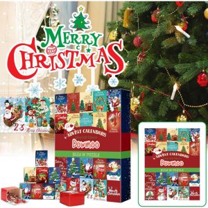 Christmas Advent Calendar Jigsaw Puzzle 1000pcs, Christmas Advent Calendar 2023 Christmas Countdown Holiday Puzzles for Adults Kids, 24 Parts 1000 Pie