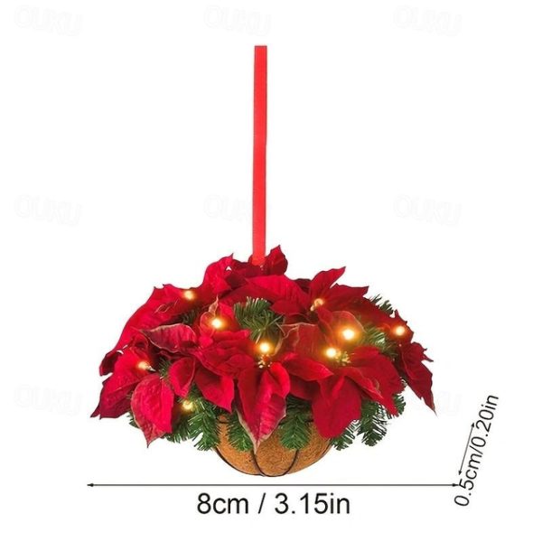 Christmas Basket Gift Hanging Pendant Ornaments Artificial Decoration Pre-lit Wood Christmas 2D Acrylic Tree Decoration Xmas Gift 2024 - US $2.99