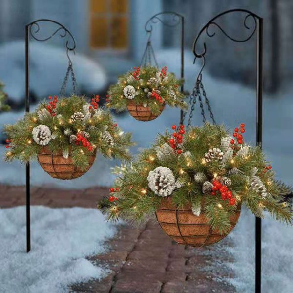 Christmas Hanging Basket Wreath Rhythm Flash Holiday Lights Decorations Christmas Wreath Pendants 2025 - US $51.99