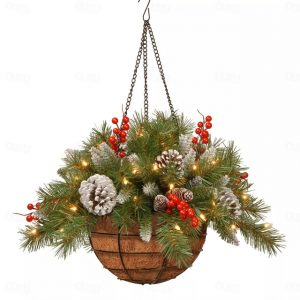 Christmas Hanging Basket Wreath Rhythm Flash Holiday Lights Decorations Christmas Wreath Pendants 2025 - US $51.99