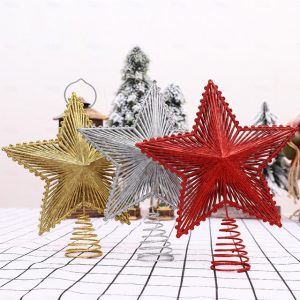 Christmas Tree Topper Star, Tree Top Decoration, Sequins Straight Grain Tree Top Star Scene Layout, Wall Decor, Room Decor, Yard Decor, Theme Party De