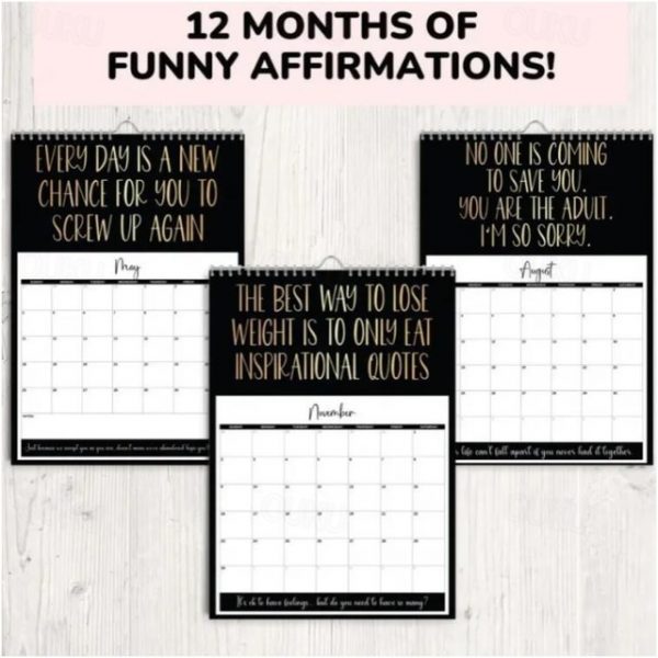 Demotivational Sarcastic Wall Calendar, 2025 Negative Sarcasm Calendar Desk Calendar, Christmas Calendar Gift New Year's Calendar Gift Xmas Gift 2025