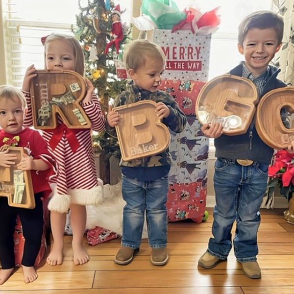 DIY Wooden Piggy Bank for Boys and Girls Letters Coin Bank Wooden Money Box,Money Box Wooden Piggy Bank Gift for Kids Birthday, Christmas Gift 2025 -