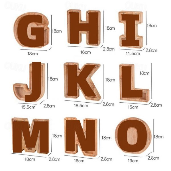 DIY Wooden Piggy Bank for Boys and Girls Letters Coin Bank Wooden Money Box,Money Box Wooden Piggy Bank Gift for Kids Birthday, Christmas Gift 2025 -