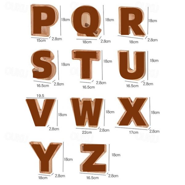 DIY Wooden Piggy Bank for Boys and Girls Letters Coin Bank Wooden Money Box,Money Box Wooden Piggy Bank Gift for Kids Birthday, Christmas Gift 2025 -