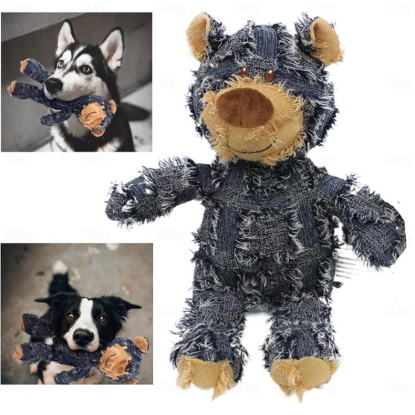 Dog Companion For Heavy Chewers,Indestructible Bear Dog Toy- Durable Squeaky Plush Toy, Unbreakable and Robust for Aggressive Chewers 2025 - US $10.99