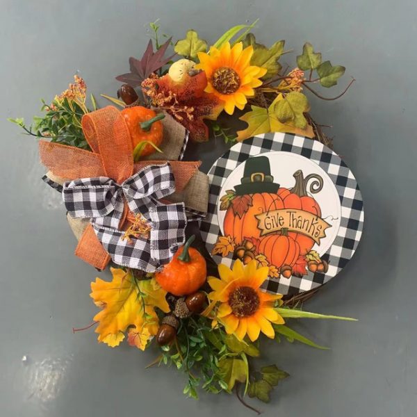Fall Wreath Thanksgiving Wreath for Front Door Simple Fall Sign for Halloween Thanksgiving Outdoor Decor Hanging Ornaments 2025 - US $23.99
