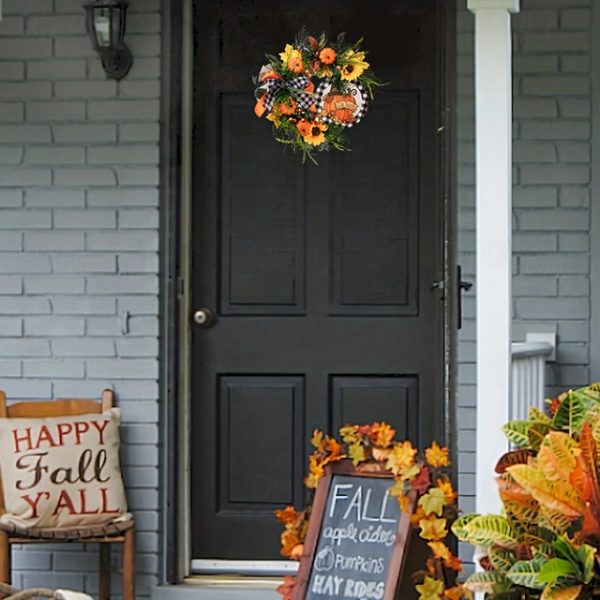 Fall Wreath Thanksgiving Wreath for Front Door Simple Fall Sign for Halloween Thanksgiving Outdoor Decor Hanging Ornaments 2025 - US $23.99