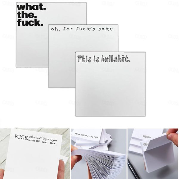 Funny Sticky Note Gift, What The Fucks Sticky Notepad Novelty Notepads, Funny Sassy Rude Desk Accessory Gifts for Friends, Co-Workers, Boss 2024 - US