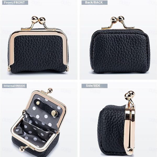 Genuine Leather Mini Jewelry Box, Portable Vintage-inspired Genuine Leather Coin Purse Jewelry Case with Kiss Lock, Mini Travel Ring Box for Women for