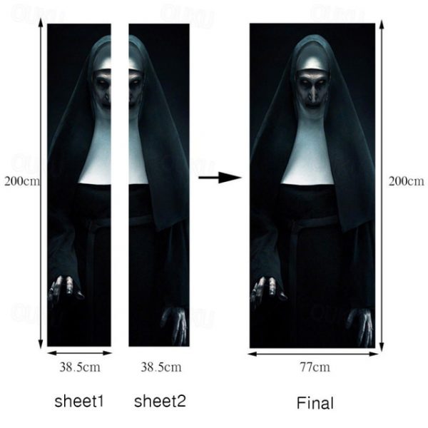 Halloween Ghost Sister Creative 3D Door Sticker Personalized Wood Door Home Decoration Wall Decal Paper Refurbished Wall Decal 2025 - US $22.99