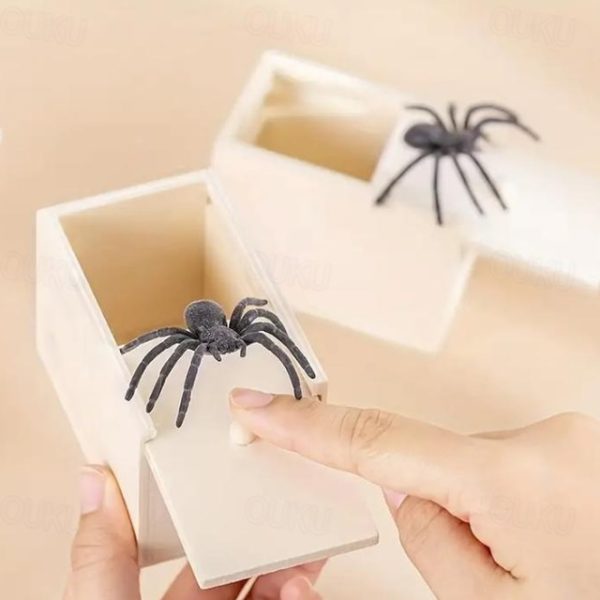 Halloween Gift Spider in a Box Gag Gift Spider Scare Prank Box, Hilarious Wooden Scare Box,Handmade Fun Joke Scarebox Toy 2024 - US $6.99