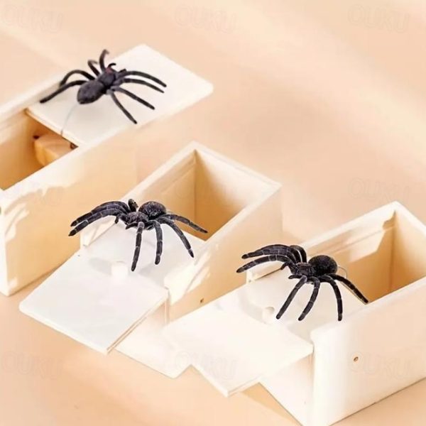 Halloween Gift Spider in a Box Gag Gift Spider Scare Prank Box, Hilarious Wooden Scare Box,Handmade Fun Joke Scarebox Toy 2024 - US $6.99