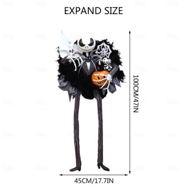 Halloween Horror Pumpkin Wreath Jack Wreath Skellington Door Hanging Holiday Party Horror Skull Decoration Props Halloween Skeleton Decoration 2025 -