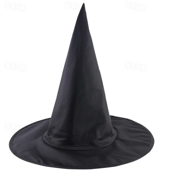Halloween Witch Hat Black Pointed Wizard Hat for Adults, Oxford Fabric Halloween Costume Accessory, Horror Party Decor for Cosplay, 1 Pack 2025 - US $