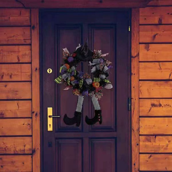 Halloween Wreath Door Hanging Wreath Skeleton Haunted House Decoration Pendant 2025 - US $15.49