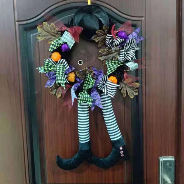 Halloween Wreath Door Hanging Wreath Skeleton Haunted House Decoration Pendant 2025 - US $15.49