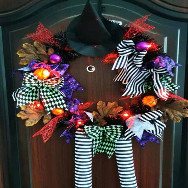 Halloween Wreath Door Hanging Wreath Skeleton Haunted House Decoration Pendant 2025 - US $15.49