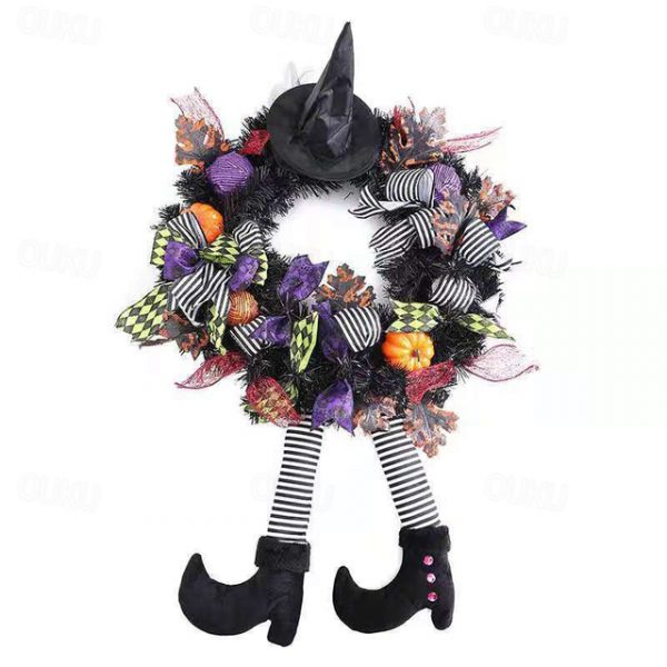 Halloween Wreath Door Hanging Wreath Skeleton Haunted House Decoration Pendant 2025 - US $15.49