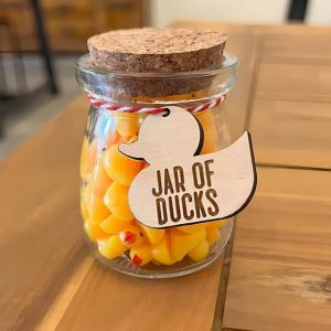 Jar of Ducks, Jar of Ducks Gift Jar, 50PCS Cute Mini Ducks, Give a Duck in a Bottle, White Elephant Gift, Funny Gift, Gag Gift, Glass Can Cup Gifts Fo