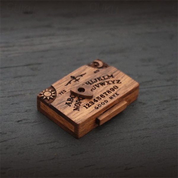 Miniature Spirit Board with Drawer Ouija Board,Wooden Ouija Boards Miniatures with Planchettes, Emotional Love Drawer, Mini Ouija Board for Home Decor