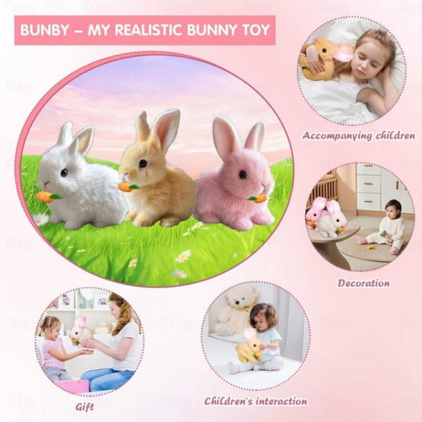My Realistic Bunny Toy, Interactive Bunny Easter Decoration Realistic Bunny Gift for Kids- Jumping, Twitching, and Shaking Ears, Bunny Realistic Bunny