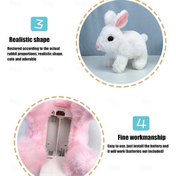 My Realistic Bunny Toy, Interactive Bunny Easter Decoration Realistic Bunny Gift for Kids- Jumping, Twitching, and Shaking Ears, Bunny Realistic Bunny