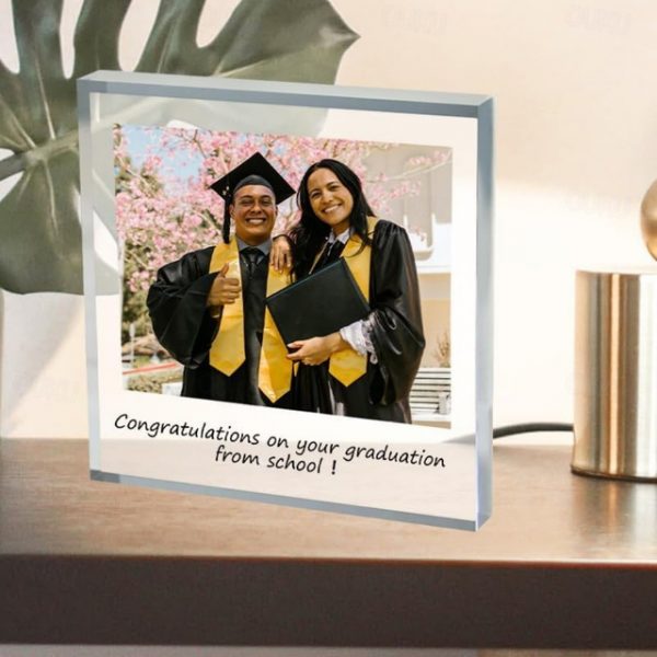 Personalized Graduation Photo Block Acrylic Custom Glass Photo Block Acrylic Block Photo Crystal Wedding Gift Birthday Father's Day Weddings 2025 - US