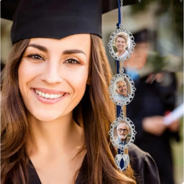 Personalized Graduation Tassel Photo Charm, Custom Memorial Best Graduation Gift,Charm with Angel Wings Unique Keepsake for Friends or Yourself, Perfe