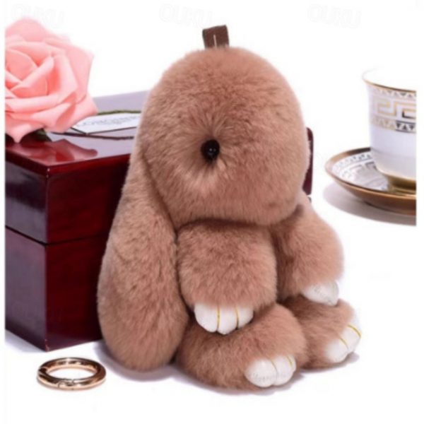 Plush Hanging Rabbit Pendant – Floppy Ear Bunny Keychain with Imitation Otter Fur, Mini Cute Rabbit Charm for Backpacks 2025 - US $4.99