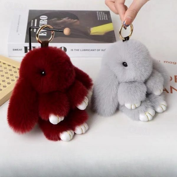 Plush Hanging Rabbit Pendant – Floppy Ear Bunny Keychain with Imitation Otter Fur, Mini Cute Rabbit Charm for Backpacks 2025 - US $4.99