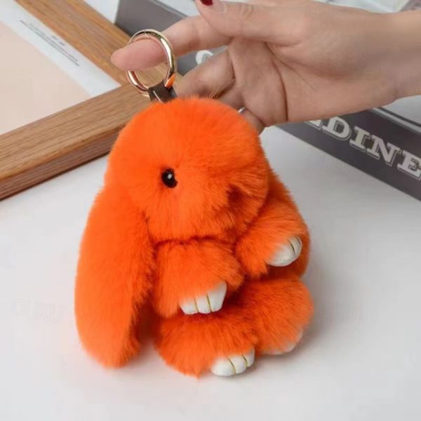 Plush Hanging Rabbit Pendant – Floppy Ear Bunny Keychain with Imitation Otter Fur, Mini Cute Rabbit Charm for Backpacks 2025 - US $4.99