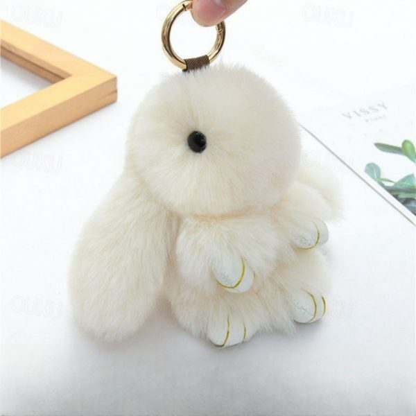 Plush Hanging Rabbit Pendant – Floppy Ear Bunny Keychain with Imitation Otter Fur, Mini Cute Rabbit Charm for Backpacks 2025 - US $4.99