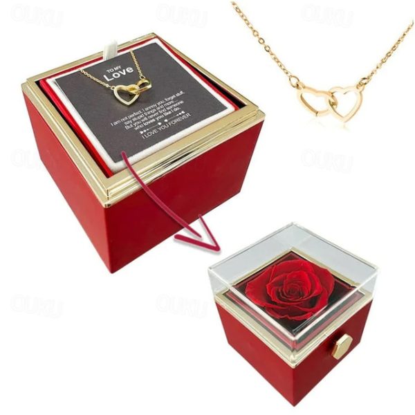 Real Eternal Rose Rotating Gift Box Set Romantic Eternal Flower | Birthday, Mothers Day, Gifts for Women, Valentine's Day Gift 2024 - US $20.99