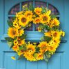 Spring Wreath Artificial Sunflower & Vine Garland - Rustic Hanging Decoration for Doors, Fences, Windows & Storefronts 2025 - US $25.99